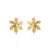 Brinco flor G - banho de ouro