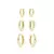 Trio argolas classicas lisas - ouro