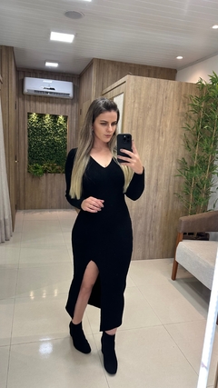 VESTIDO MIDI FENDA - comprar online