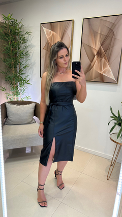 VESTIDO COURO MIDI - comprar online