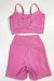 Shorts Grid com recortes - rosa blush - La Rosa