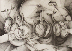 Ruedas / Grafito sobre papel / 43 x 35 cm.