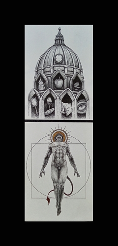 Serie "En la sombra de la nube": ECCE Homo / 2023 / Puntillismo / 22,5 x 65 cm.