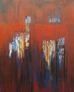 Abstracción / Acrílico sobre tela / 140 x 100 cm