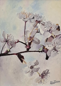 "FLORES III" - OLEO ESPATULADO - BASTIDOR ENTELADO - 30x40 - ENMARCADO - 2021 -