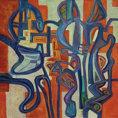 Dividido / 2023 / Óleo sobre lienzo / 100 x 100 cm. / $1500