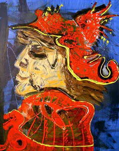 El guardián / Técnica mixta y acrílico sobre tela / 100 x 100 cm