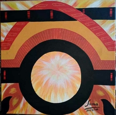 el picaflor ACRÍLICO sobre lienzo. 50 X 50 cm