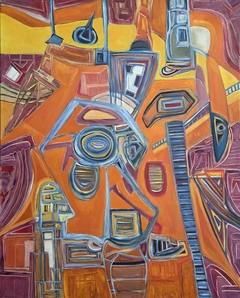 Hombre sentado / 2023 / Óleo sobre lienzo / 100 x 80 cm. / $1200
