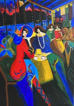 Coffee by the river by day / 100 x 80 cm / Acrílico sobre lienzo / 100 x 80 cm / USD 1800