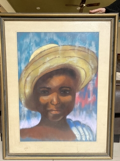 Amal / Tiza pastel / 0,90 x 0,70 m enmarcado con vidrio antireflejo