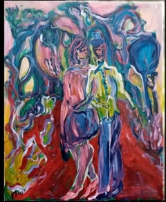 Juntos / acrílico sobre lienzo / 1 x 90 m