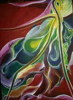 VIAJE SURREALISTA Óleo sobre lienzo. 40 X 30 cm