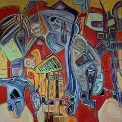 Máscara oculta / 2023 / Óleo sobre lienzo / 90 x 90 cm. / $1300