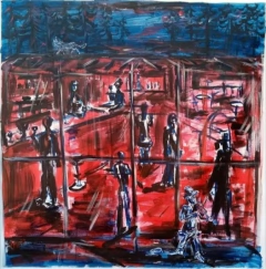 Noches / acrílico sobre lienzo / 80 x 80 m