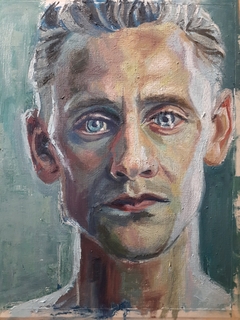 Human Pain / Óleo sobre papel imprimado 36 x 28 cms