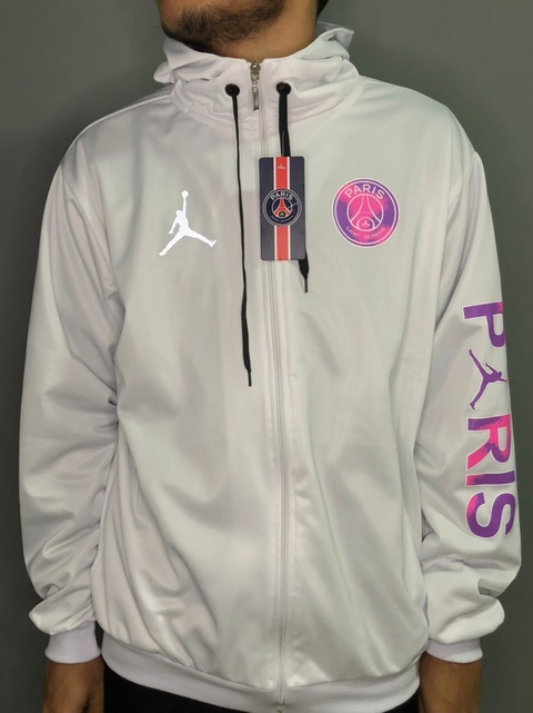 Jaqueta Corta Vento PSG branco (Símbolo Rosa)