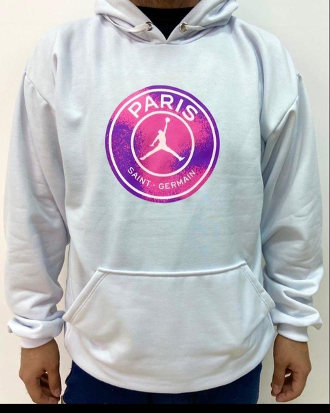 Moletom Psg Branco e rosa