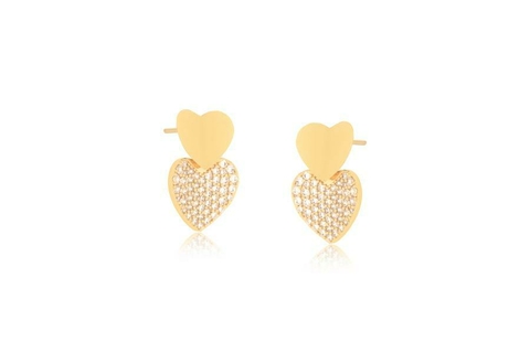 Brincos dois corações.