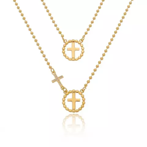 Colar escapulário de crucifixo.