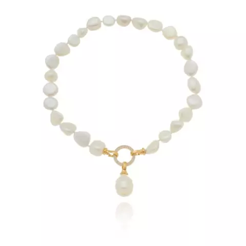 Colar pérolas assimétrico.