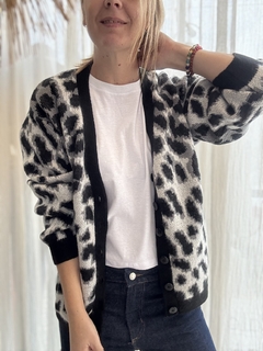 Cardigan print gris - comprar online