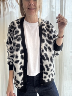 Cardigan print gris