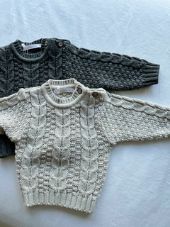 Sweater beige botones - tienda online