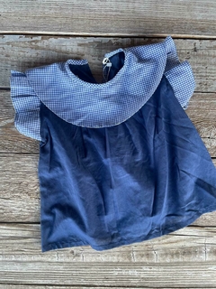 Camisola azul + cuadros - santa paciencia