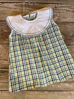 Vestido cuadrillé verde - comprar online