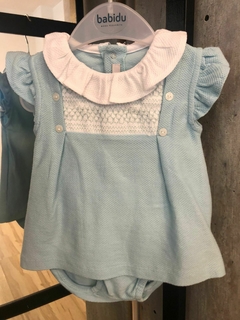 Conjunto punto smock turquesa en internet