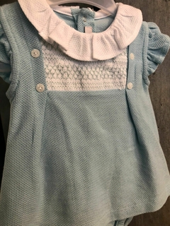 Conjunto punto smock turquesa