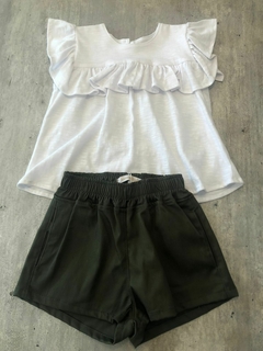 Short gabardina verde