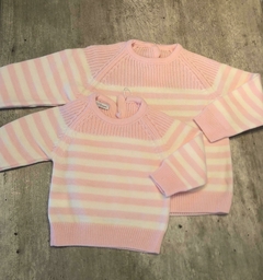 Sweater natural y rosa en internet