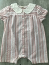 Enterito rayas rosa cuello broderie