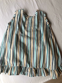 Camisa lineas verde con mostaza