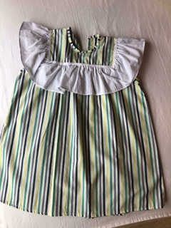 Camisola lineas verde con volado