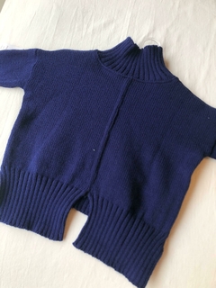 Pullover azul cuello alto - comprar online