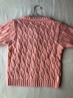 Saco tejido ochos rosa - comprar online