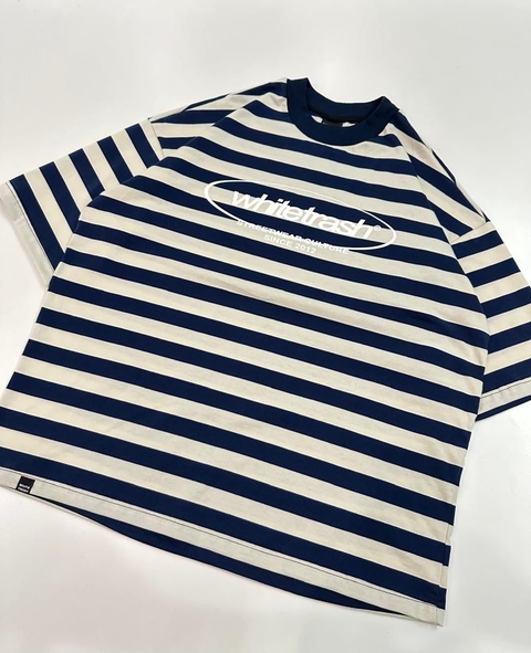 Remera Boxy Stripes Blue