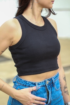 regata cropped basic preta - comprar online