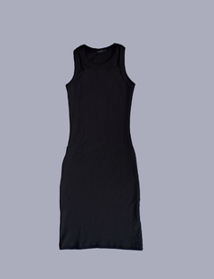 vestido canelado basic preto - comprar online