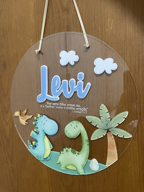 Porta Maternidade Acrílico - Dinossauro