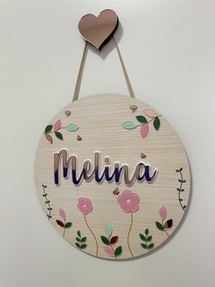 Porta maternidade mdf - flores 2 - comprar online