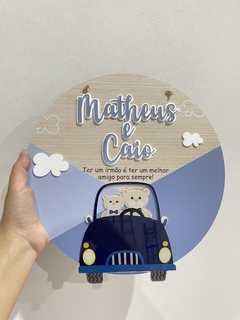 Porta Maternidade - urso + carrinho - Quadros - Porta maternidade - Frases Decorativas - Presentes | Sweet Decor