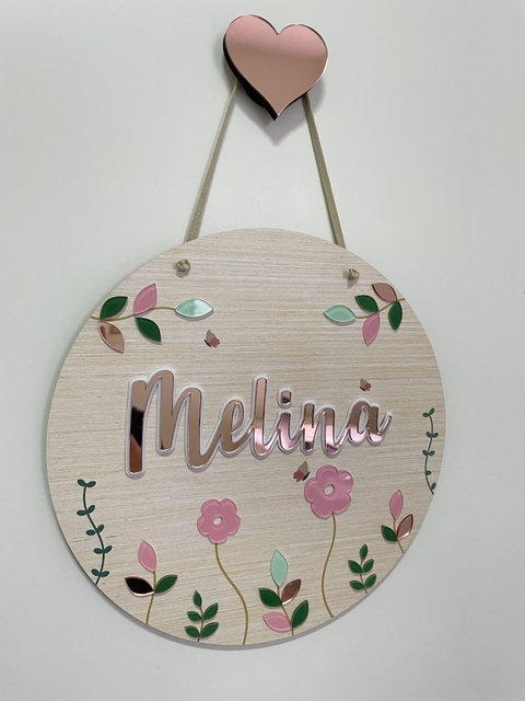Porta maternidade mdf - flores 2