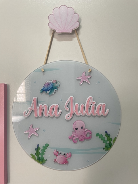 Porta Maternidade - fundo do mar menina