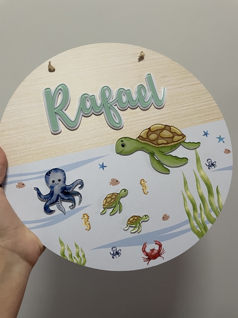 Porta Maternidade mdf - fundo do mar 2