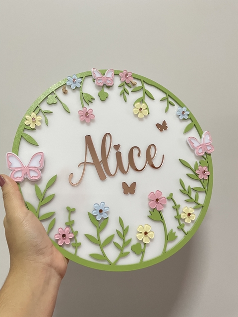 Porta Maternidade - floral (fundo branco)