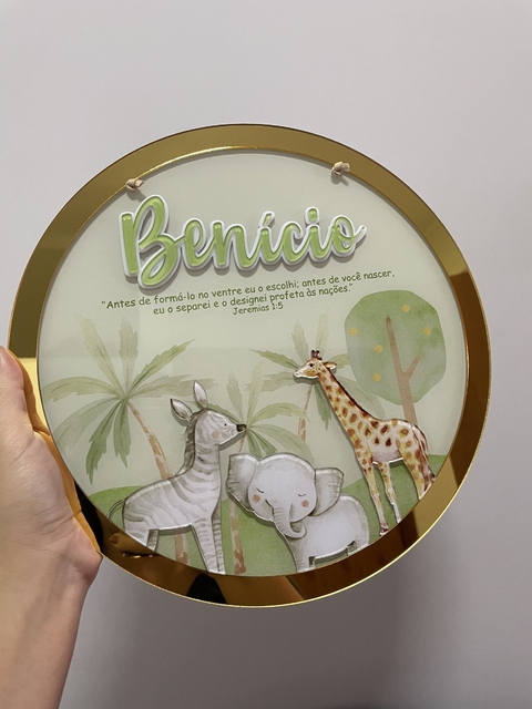 Porta Maternidade - arco espelhado safari - SEM LED